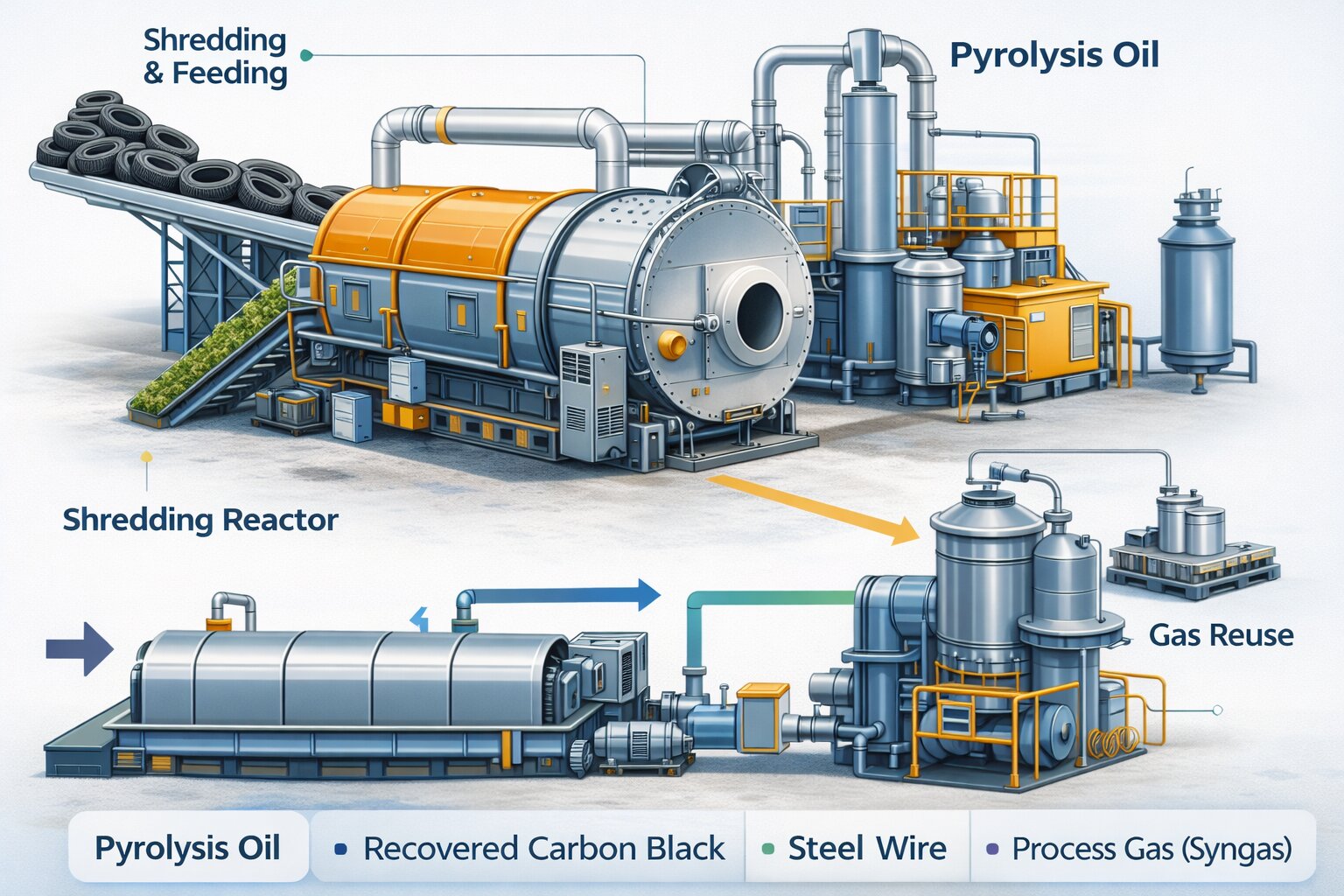 Tyre Pyrolysis Process Diagram